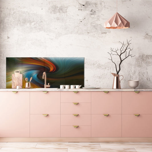 Tempered Glass magnetic and non magnetic splash-back in wide-format: Swirl fine art