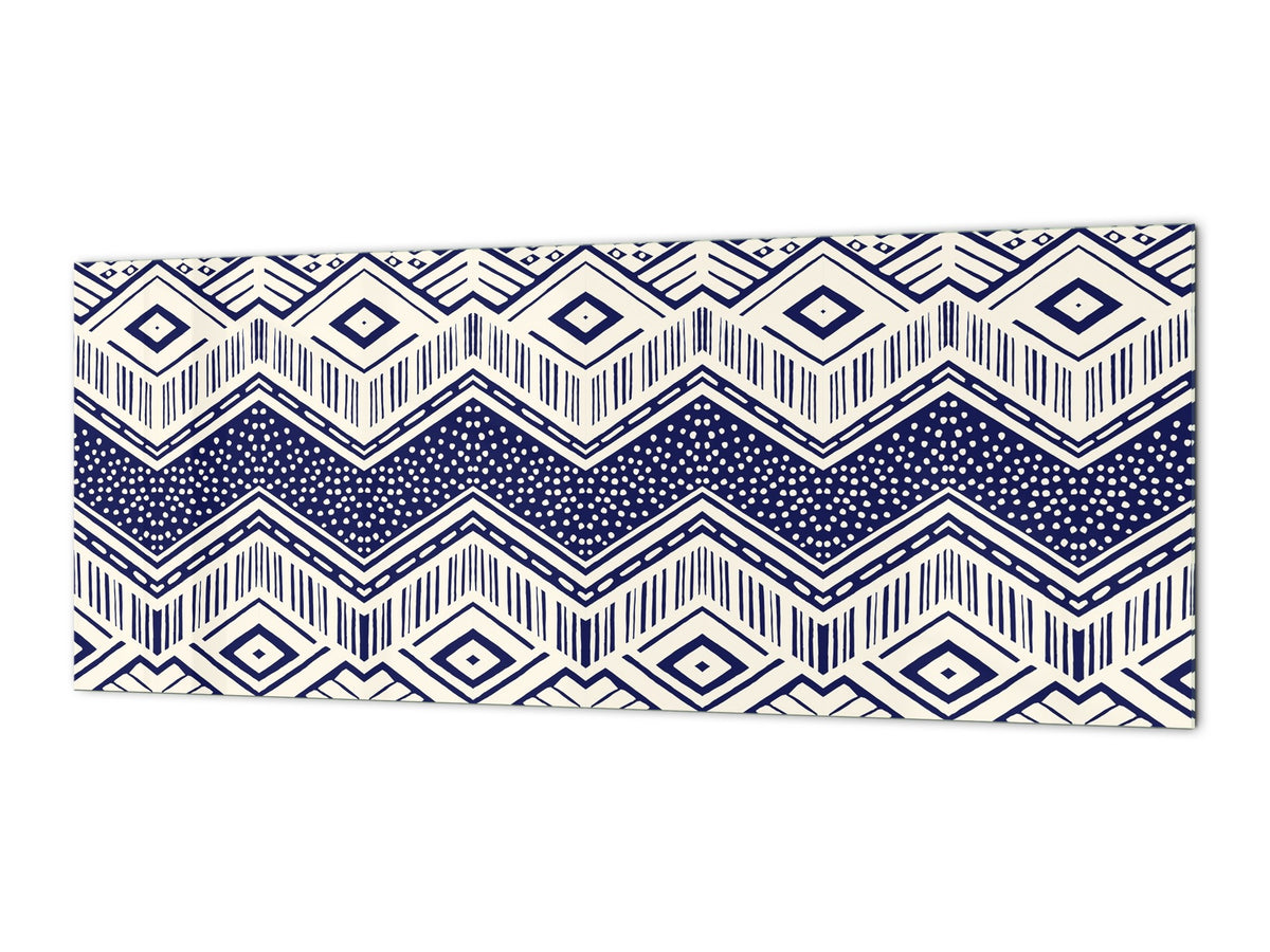 Tempered Glass magnetic and non magnetic splash-back in wide-format: Geometric folklore ornament