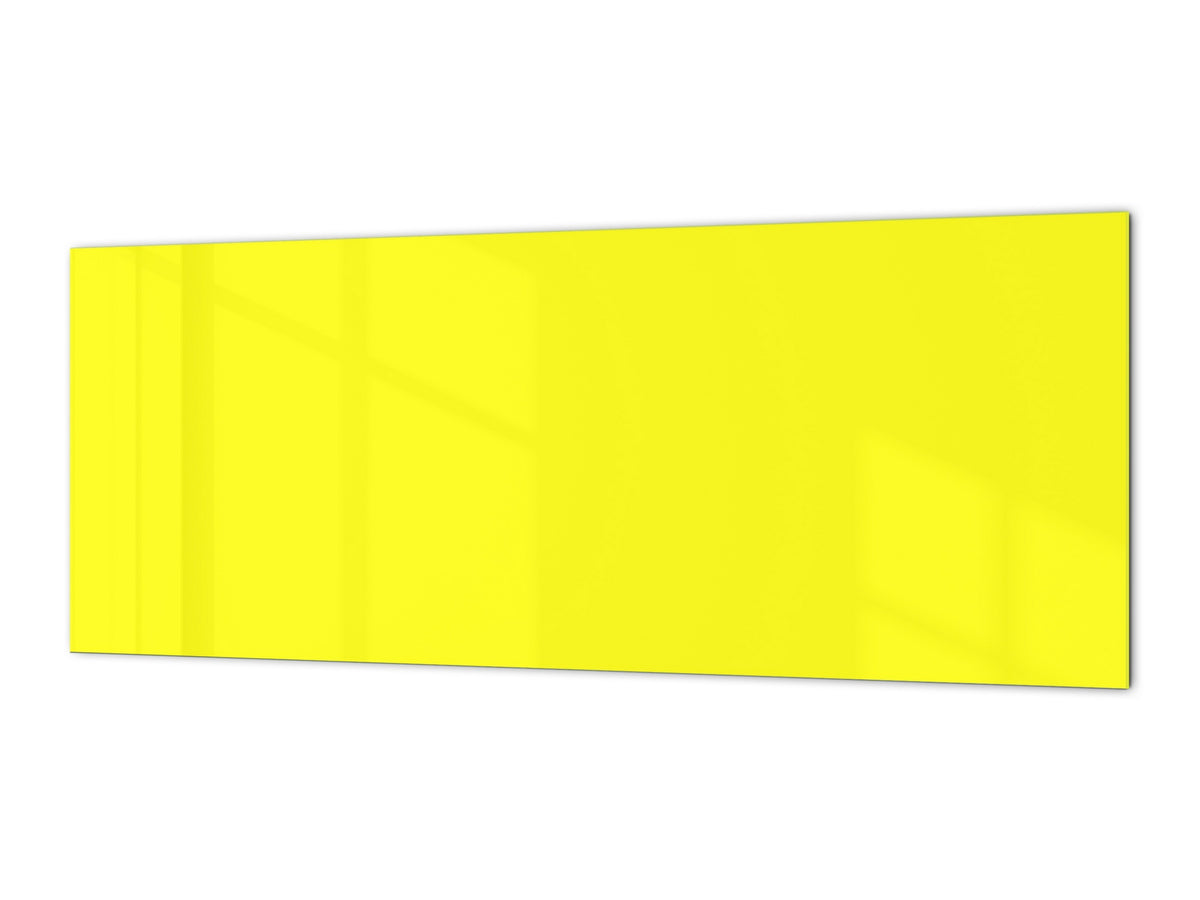 Tempered glass wall panel with or without metal backing: Lemon Yellow
