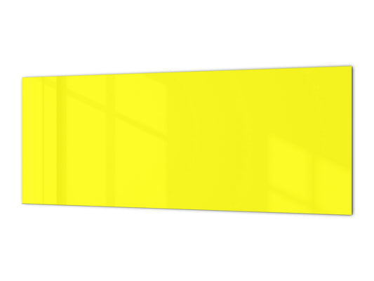 Tempered glass wall panel with or without metal backing: Lemon Yellow