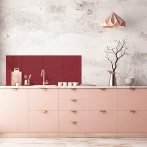 Tempered glass wall panel with or without metal backing: Burgundy
