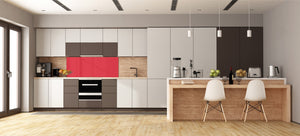 Special order for Pascal: Glass kitchen panel with and w/o stainless steel back-coating: Red