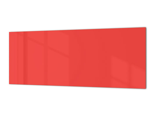 Glass kitchen panel with and w/o stainless steel back-coating: Bright Red