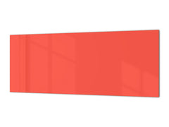 Glass kitchen panel with and w/o stainless steel back-coating: Orange Red
