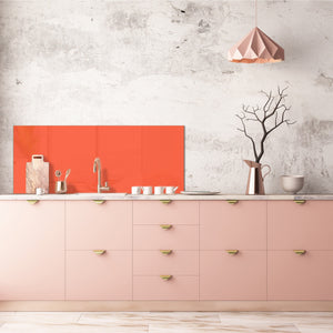Glass kitchen panel with and w/o stainless steel back-coating: Orange