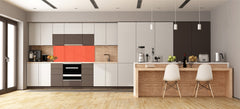 Glass kitchen panel with and w/o stainless steel back-coating: Orange