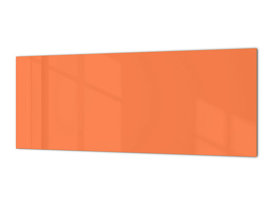 Glass kitchen panel with and w/o stainless steel back-coating: Pastel Orange