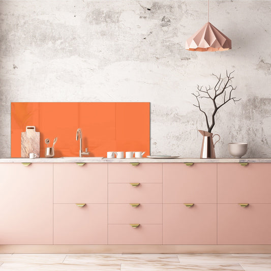 Glass kitchen panel with and w/o stainless steel back-coating: Pastel Orange