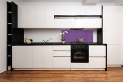 Glass kitchen panel with and w/o stainless steel back-coating: Dark Violet