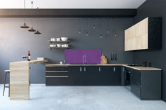 Glass kitchen panel with and w/o stainless steel back-coating: Dark Violet