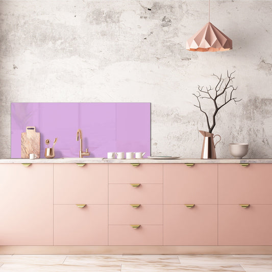 Glass kitchen panel with and w/o stainless steel back-coating: Lilac