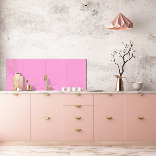 Glass kitchen panel with and w/o stainless steel back-coating: Mellow Pink