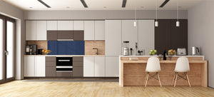 Glass kitchen panel with and w/o stainless steel back-coating: Dark Navy Blue
