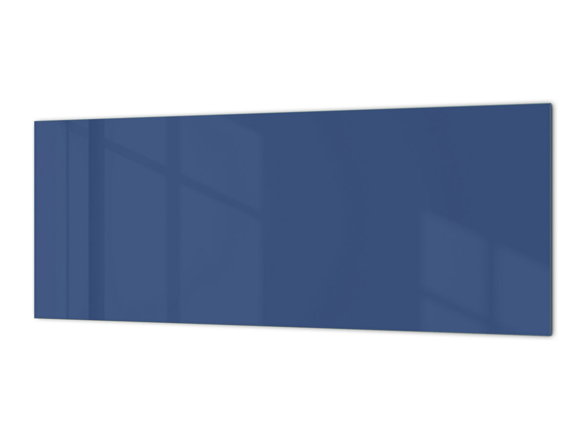 Glass kitchen panel with and w/o stainless steel back-coating: Navy Blue