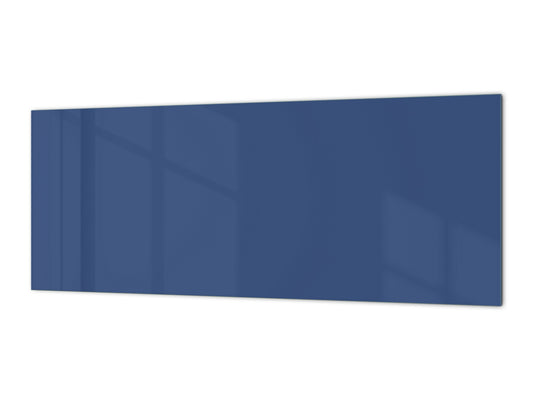 Glass kitchen panel with and w/o stainless steel back-coating: Navy Blue