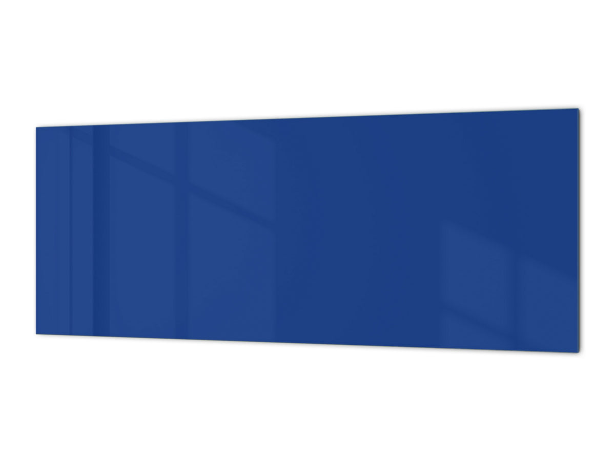 Glass kitchen panel with and w/o stainless steel back-coating: Cobalt Blue