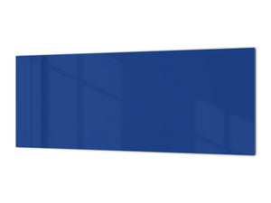 Glass kitchen panel with and w/o stainless steel back-coating: Cobalt Blue