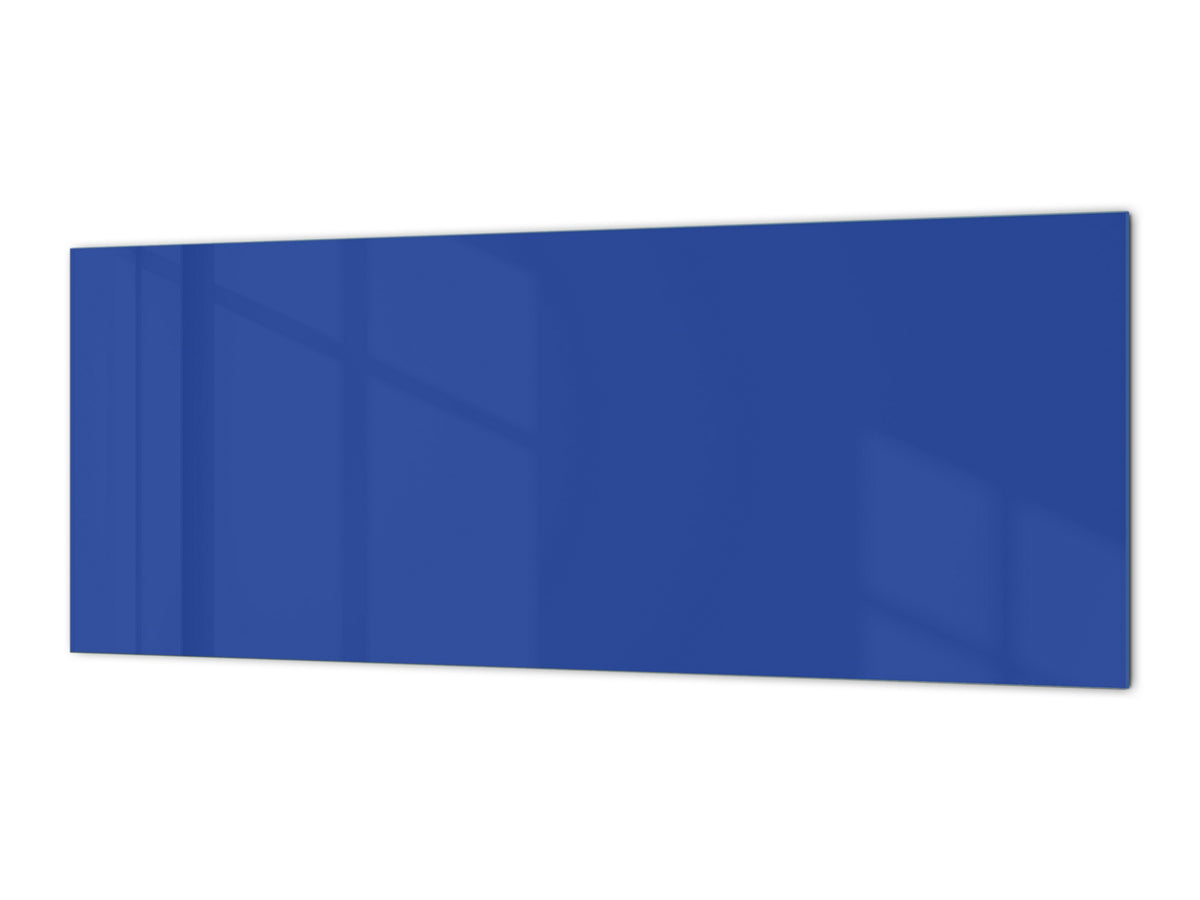 Glass kitchen panel with and w/o stainless steel back-coating: Royal Navy Blue