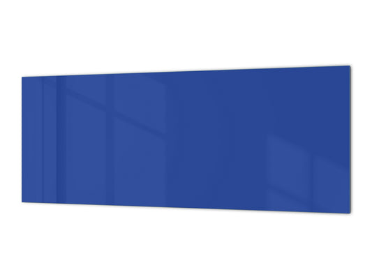 Glass kitchen panel with and w/o stainless steel back-coating: Royal Navy Blue