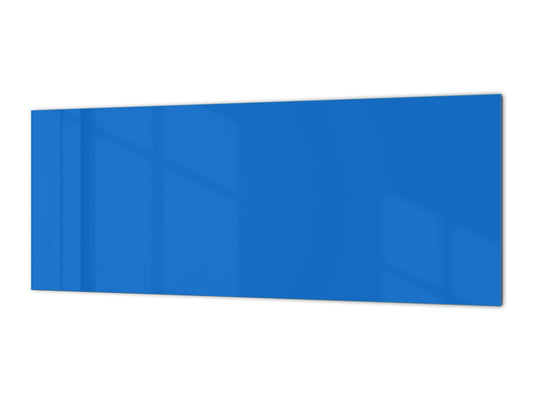 Glass backsplash w/ and w/o metal sheet backing with magnetic properties: Azure