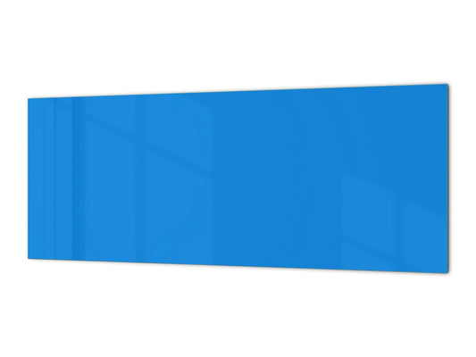 Glass backsplash w/ and w/o metal sheet backing with magnetic properties: Sky Blue