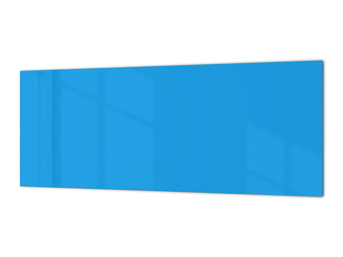 Glass backsplash w/ and w/o metal sheet backing with magnetic properties: Light Blue