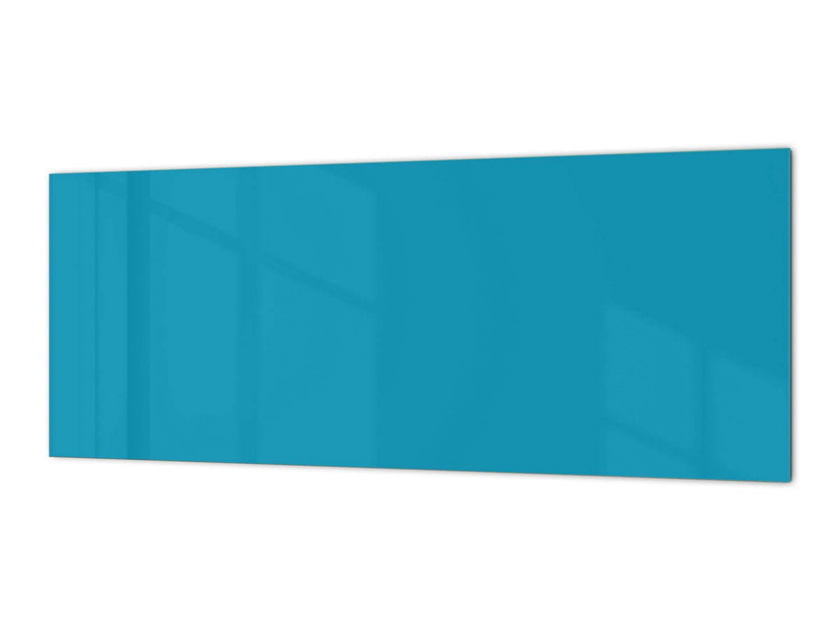 Glass backsplash w/ and w/o metal sheet backing with magnetic properties: Dark Turquoise