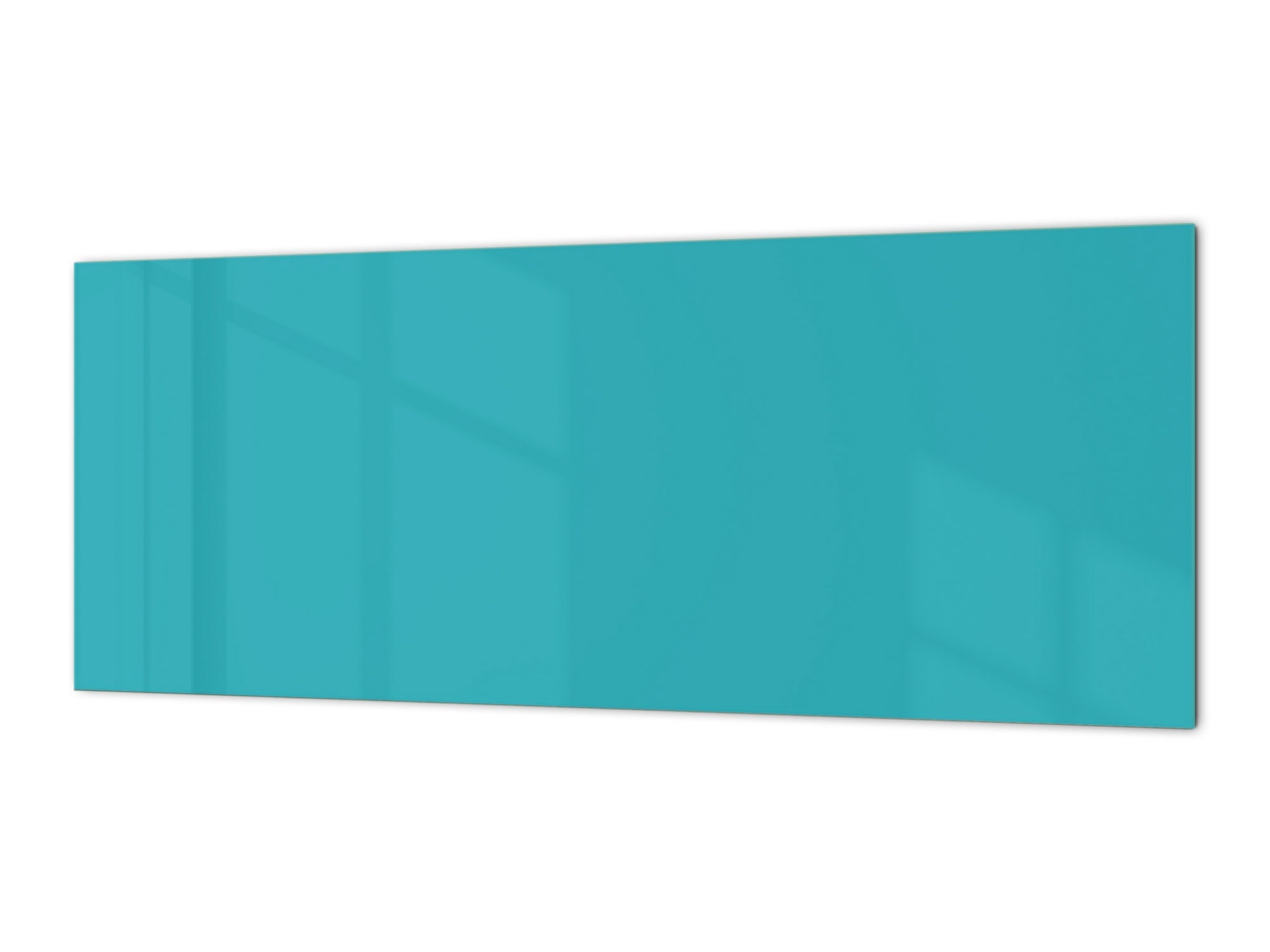 Glass backsplash w/ and w/o metal sheet backing with magnetic properties: Turquoise