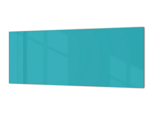 Glass backsplash w/ and w/o metal sheet backing with magnetic properties: Turquoise