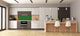 Glass backsplash w/ and w/o metal sheet backing with magnetic properties: Forest Green