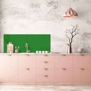 Contemporary glass kitchen panel - Wide format wall backsplash: Green