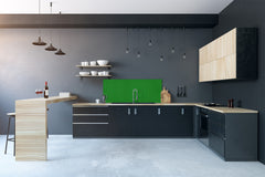 Contemporary glass kitchen panel - Wide format wall backsplash: Green