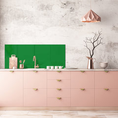 Contemporary glass kitchen panel - Wide format wall backsplash: Moss Green
