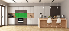 Contemporary glass kitchen panel - Wide format wall backsplash: Bright Green