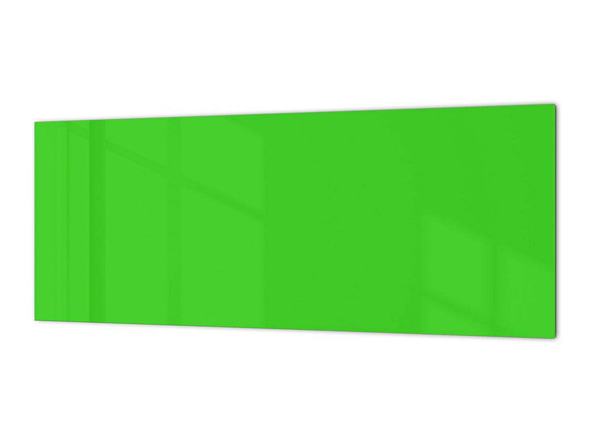 Contemporary glass kitchen panel - Wide format wall backsplash: Yellow Green