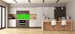 Contemporary glass kitchen panel - Wide format wall backsplash: Yellow Green