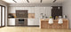 Contemporary glass kitchen panel - Wide format wall backsplash: Brown