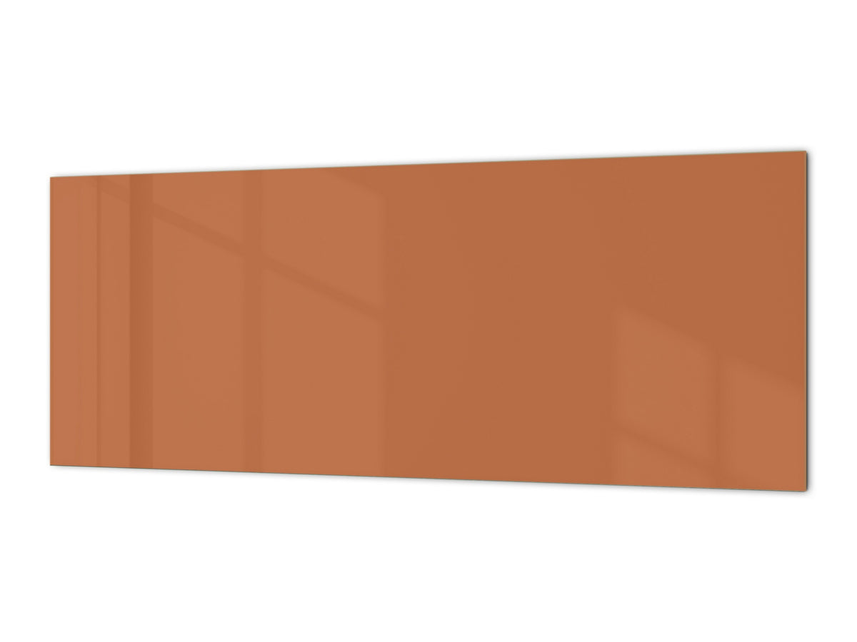 Contemporary glass kitchen panel - Wide format wall backsplash: Walnut