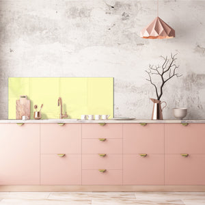 Contemporary glass kitchen panel - Wide format wall backsplash: Creamy