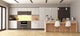 Contemporary glass kitchen panel - Wide format wall backsplash: Creamy