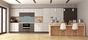 Contemporary glass kitchen panel - Wide format wall backsplash: Gray