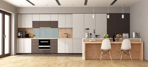 Contemporary glass kitchen panel - Wide format wall backsplash: Medium Gray