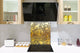 Glass kitchen backsplash – Tempered Glass splashback – Photo backsplash NBS10 Decorative Surfaces Series: Metal flowers