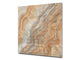 Stylish Tempered glass backsplash – Glass kitchen splashback – Glass upstand NBS01 Marbles 1 Series: Swirls of orange marble