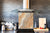 Stylish Tempered glass backsplash – Glass kitchen splashback – Glass upstand NBS01 Marbles 1 Series: Swirls of orange marble