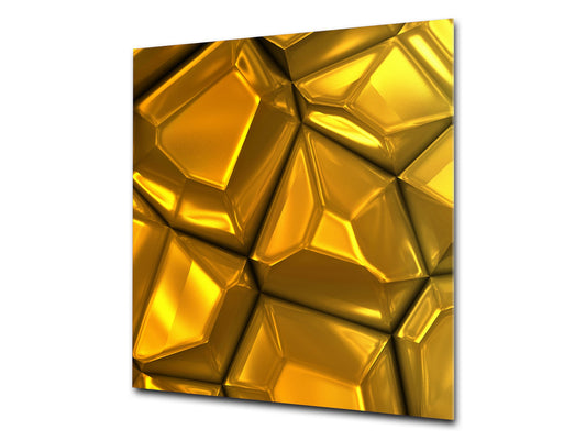 Paraschizzi vetro rinforzato – Paraspruzzi artistico stampato su vetro BS12 Trame bianche e grigi: Geometry Squares 2