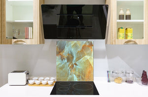 Stylish Tempered glass backsplash – Glass kitchen splashback – Glass upstand NBS01 Marbles 1 Series: Amber onyx