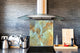 Stylish Tempered glass backsplash – Glass kitchen splashback – Glass upstand NBS01 Marbles 1 Series: Amber onyx