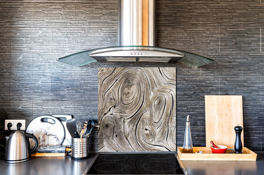 Printed tempered glass backsplash – Glass kitchen splashback NBS06 Textures and tiles 2 Series: Growth rings 1