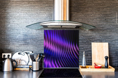 Unique Glass kitchen panel – Tempered Glass backsplash – Art design Glass Upstand NBS09 Colourful Variety Series: Purple fabric 1